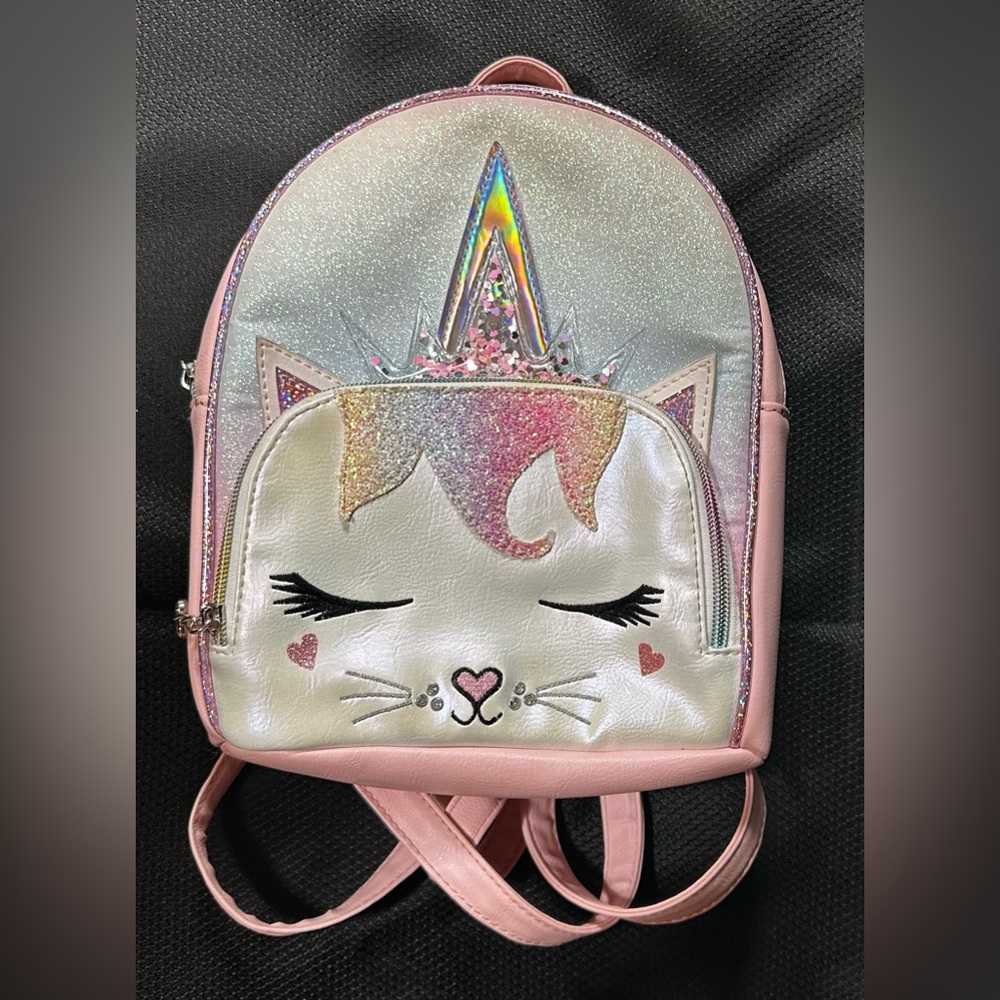 OMG Accessories Pink Glitter Girls Mini Backpack 8.5”x10”